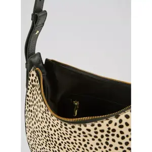 L.K. Bennett Milo Crescent Dalmatian Print Leather Shoulder Bag